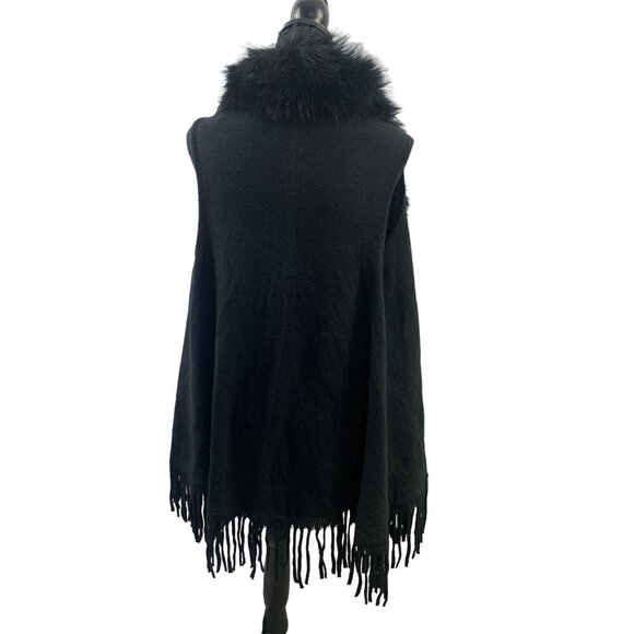 Dressbarn Women's Black Fuzzy Vest - Picture 2 of 4